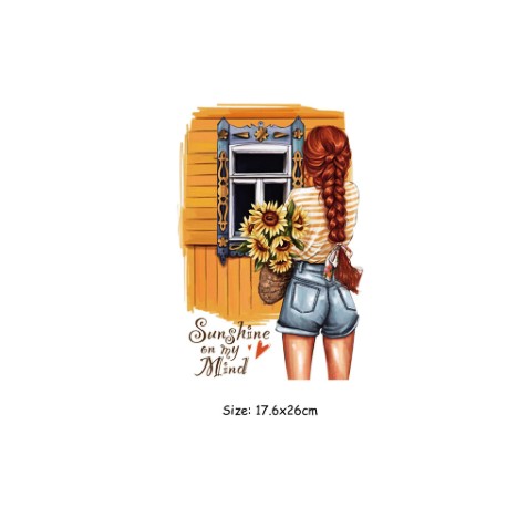 Στάμπα girl with flowers