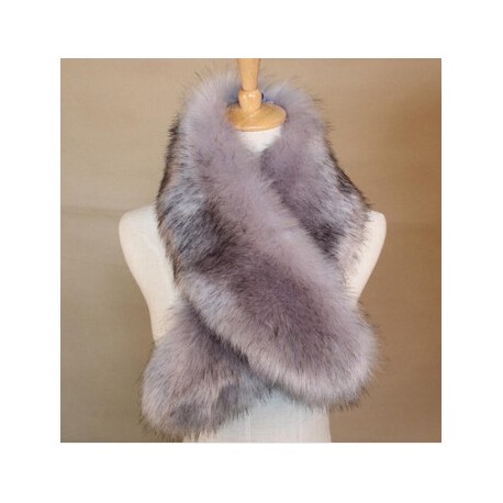 Γούνινος Γιακάς Γκρι